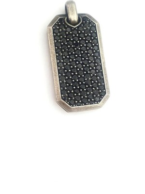 Masculine Trace Oniks Taşlı 925AYAR Gümüş Tasarım Erkek Kolye Ucu