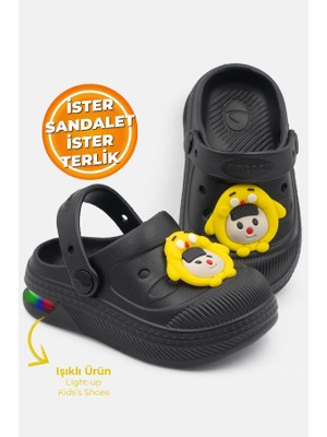 Cozi Company Işıklı Bebe Çocuk Günlük Havuz Okul Kreş Unisex Terlik Sandalet