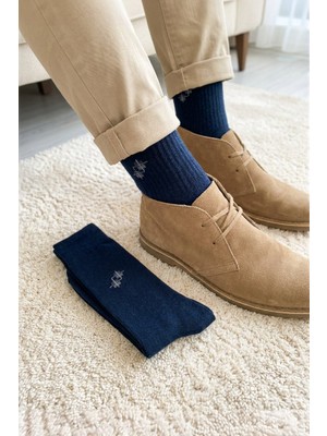 Lykos 2'li Paket Lacivert Erkek Kışlık Havlu Çorap - Şık ve Sıcak Tutan Kalın Soket Çorap