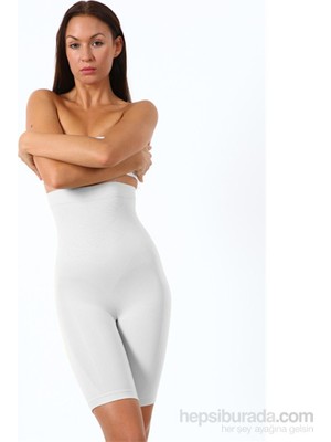 Miorre Uzun Paçalı Şekillendirici Korse Silikonlu Beyaz Kadın İçin S-M Beden