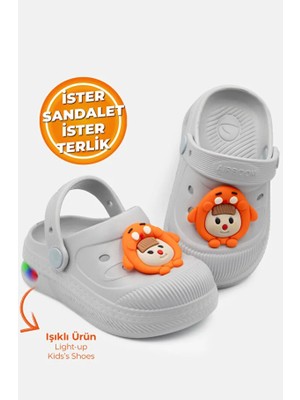 Cozi Company Işıklı Bebe Çocuk Günlük Havuz Okul Kreş Unisex Terlik Sandalet