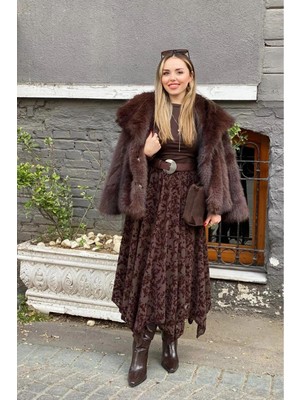 Rora Tül Detaylı Asimetrik Astarlı Uzun Etek