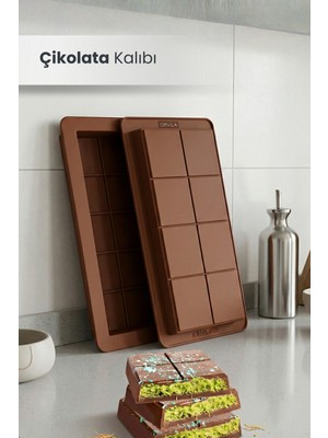 Orvila Dubai Çikolatası Yapma Kalıbı |silikon 8li Yapışmaz Bar