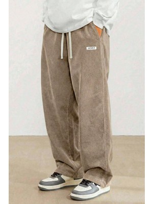Genius Store Genıus Erkek Pantolon Fitilli Kadife Bol Paça Oversize Pantolon