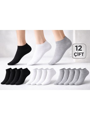 Qulat Kadın Basic Patik Çorap 12 Çift – Yumuşak Dokulu Günlük Kullanım