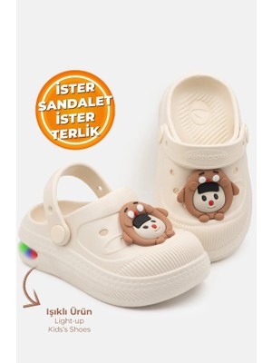Cozi Company Işıklı Bebe Çocuk Günlük Havuz Okul Kreş Unisex Terlik Sandalet