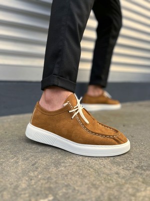 DMR Elegance JY170 Tornado Bağcıklı Süet Erkek Günlük Spor Klasik Ayakkabı Sbt - Taba