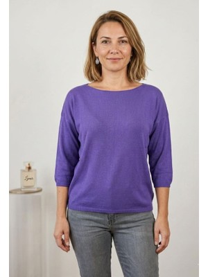 Genel Merserize Bisiklet Yaka Truvakar (Kapri) Kol Triko Bluz