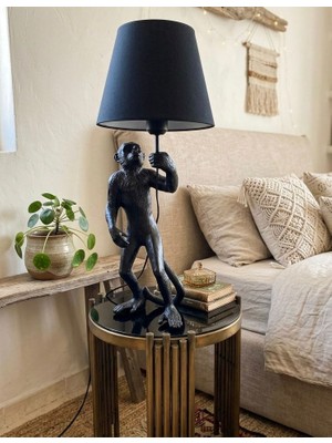 Mirsa Global Dekoratif Maymun Figürlü Abajur  Biblo