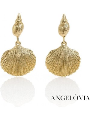 Gold Deniz Kabuklu Çelik Küpe