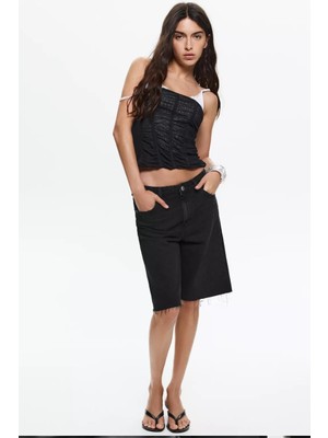 Allbucks Pull&bear Baggy Denim Şort Bermuda ABPNB3768