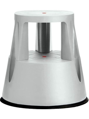 Leaf Shop Dünyası Çift Katlı, Devrilmez ve Kaymaz Tekerlekli Tabure, Gri