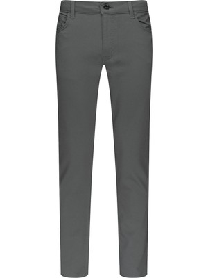Hatemoğlu Antrasit Slim Fit 5 Cep Pamuklu Kanvas Pantolon