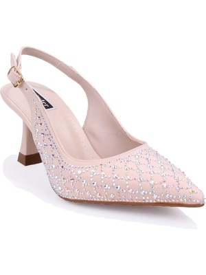 Dagoster DZA07-1143750 Altın Ince Topuklu Abiye Kadın Ayakkabı