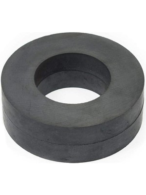 Leaf Shop Kalite Ferrit Kömür Delikli Halka Mıknatıs - 100X60X15 mm