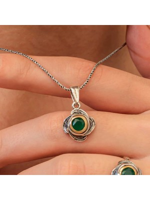 Skygo Gümüş Çiçek Desenli Otantik Kadın Kolye