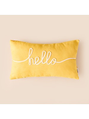 Evidea Soft Hello Kırlent - Hardal - 30X50 cm