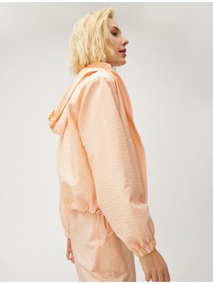 Koton Oversize Crop Ceket Kapüşonlu Cepli