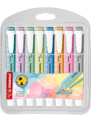 Leaf Shop Swing Cool Pastel - Fosforlu Kalem - 8'li Paket - Çeşitli Renkler