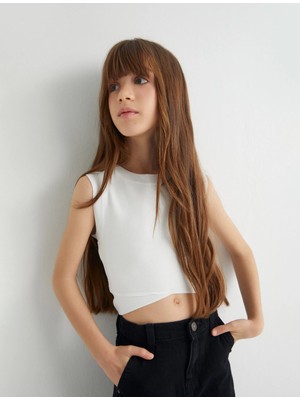 Koton Kolsuz Crop Kazak Halter Yaka Dar Kalıp Asimetrik Kesim