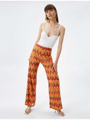 Koton Şahika Ercümen xKoton  Yüksek Bel Bol Paça Pantolon