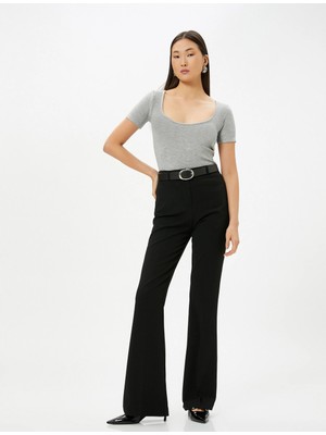 Koton Basic Tişört U Yaka Kısa Kollu Viskon Karışımlı