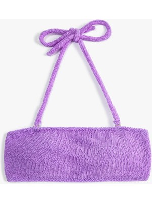 Koton Straplez Bikini Üstü Boyundan Bağlamalı Dokulu