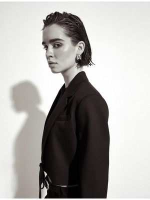 Koton Crop Ceket Önden Bağlamalı Cep Detaylı