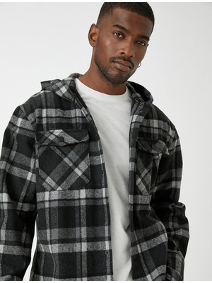 Koton Ekoseli Oduncu Gömleği Kapşonlu Cep Detaylı