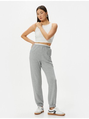 Koton Jogger Eşofman Altı Beli Çift Lastik Görünümlü Cepli