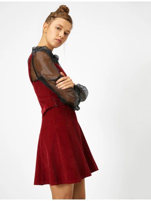 Koton Kemer Detaylı Kadife Elbise