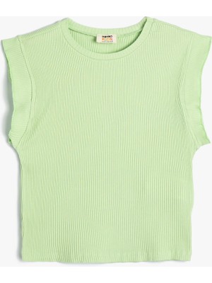 Koton Atlet Kolsuz Yuvarlak Yaka Ribanalı