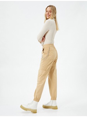 Koton Jogger Pantolon Zincir Detaylı Cepli Beli Lastikli