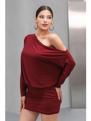 Rora Kadın Tek Omuz Mini Elbise