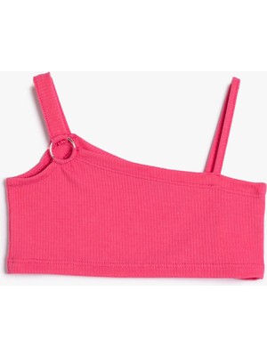 Koton Crop Üst Slim Ribanalı Tek Omuz Toka Detaylı