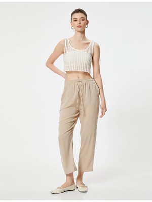 Koton Crop Paça Pantolon Beli Bağlamalı Cepli