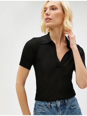 Koton 3Sak90010Ht 999 Siyah Kadın Viskoz Knıtwear Süveter