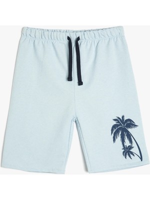 Koton Mavi Regular Fit Erkek Şort Normal Bel 6 - 7 Yaş Spor Tarzı Rahat Kesim