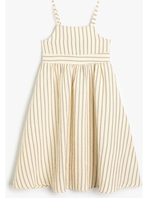 Koton Elbise Midi Boy Askılı Pamuklu