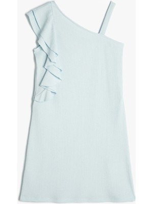 Koton Elbise Tek Omuz Fırfırlı Askı Detaylı