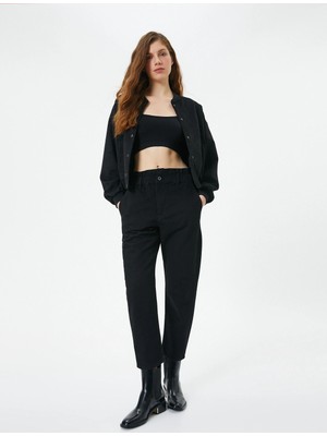 Koton Beli Lastikli Jeans Yüksek Bel Cepli Pamuklu - Baggy Jeans