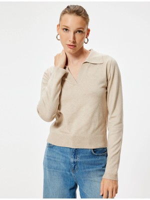 Koton Polo Yaka Triko Kazak Uzun Kollu