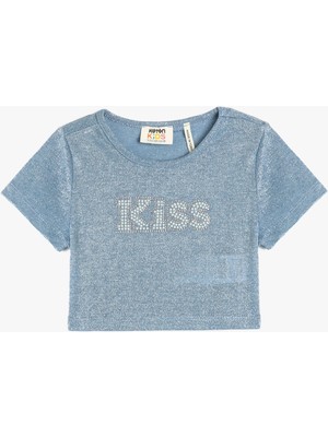 Koton Crop Tişört Yuvarlak Yaka Kısa Kollu