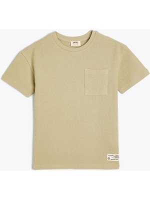 Koton Basic Tişört Kısa Kollu Bisiklet Yaka Cep Detaylı Pamuklu