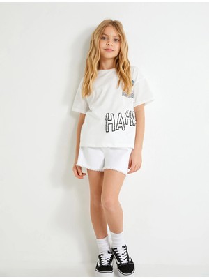 Koton Kot Şort Püsküllü Beli Lastikli Cepli Pamuklu