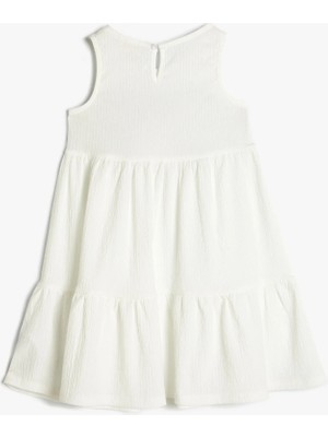 Koton Elbise Fiyonk Detaylı Yuvarlak Yaka Kolsuz