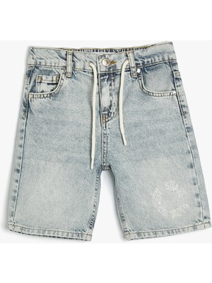 Koton Kot Şort Beli Bağlamalı Düğmeli Cepli Pamuklu