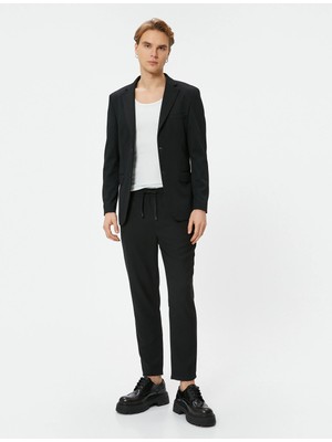 Koton Kumaş Pantolon Beli Bağcıklı Slim Fit Cep Detaylı