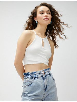 Koton Crop Atlet Halter Yaka Pencere Detaylı Fitilli