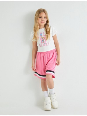 Koton Şort Renk Bloklu Beli Lastikli